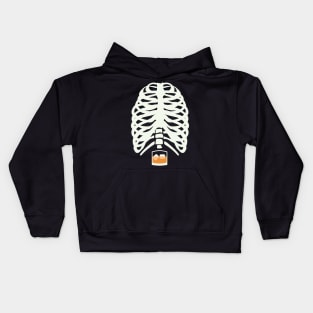 Bourbon Halloween Costume Skeleton Whiskey Kids Hoodie